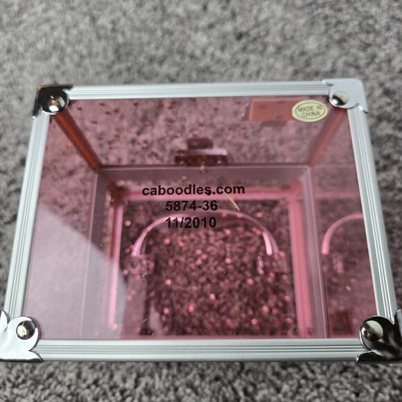 Caboodles Pink Plastic Case w Silver Accents & Iridescent Stars Suitcase Logo - Picture 9 of 9